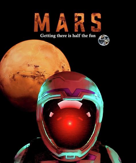 Mars Travel Poster Digital Art By John Haldane Pixels