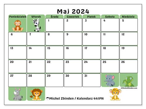 Kalendarz Maj 2024 441 Michel Zbinden Pl