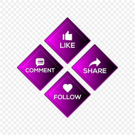 Like Comment Share Vector Hd Png Images Purple Like Share Comment