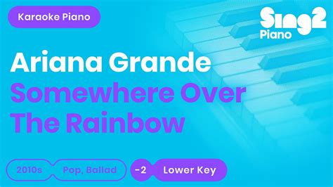 Somewhere Over The Rainbow Lower Piano Karaoke Ariana Grande Youtube