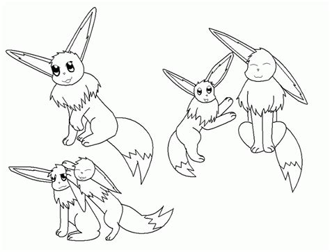 Pokemon Eevee Evolutions Coloring Pages