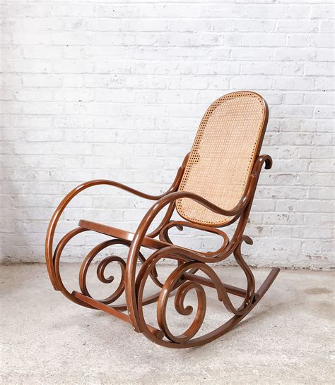 Vintage Thonet Style Bentwood Cane Rocking Chairrocker Rocking Chair