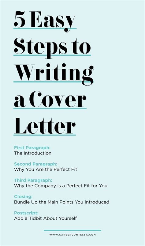 5 Easy Steps To Writing A Cover Letter Career Contessa Cover Letter