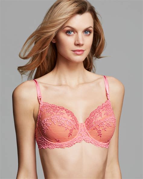Wacoal Bra Embrace Lace Unlined Underwire In Coralpink Pink Lyst