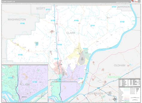 Clark County In Wall Map Premium Style By Marketmaps Mapsales