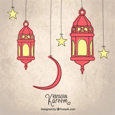 Free Vector Sketchy Arabic Lanterns For Ramadan Kareem Ramadan
