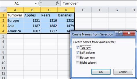 Excel Range Names In Excel Content