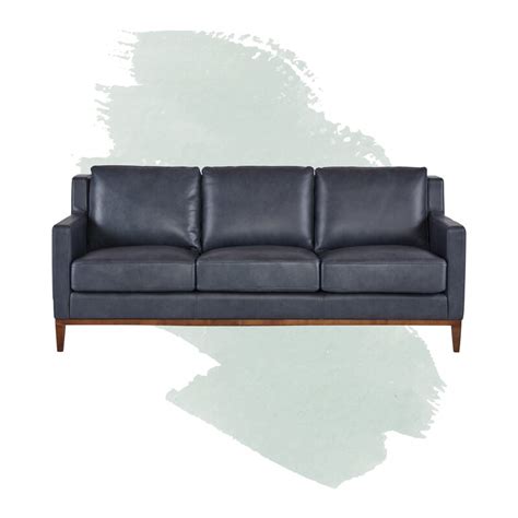 Foundstone Lena Genuine Leather 83 Square Arm Sofa And Reviews Wayfair