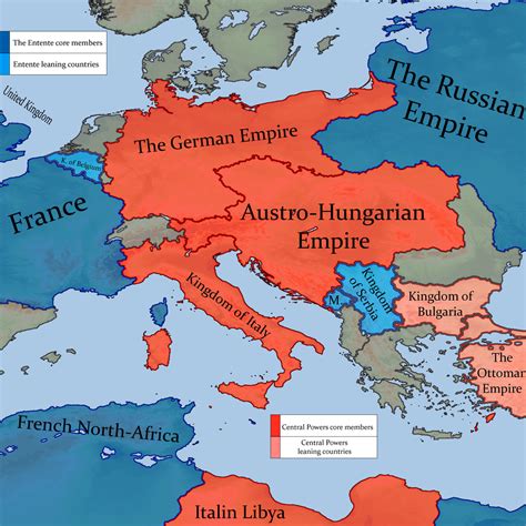 Central Powers And Entente Countries Pre Ww1 By Mapstash On Deviantart