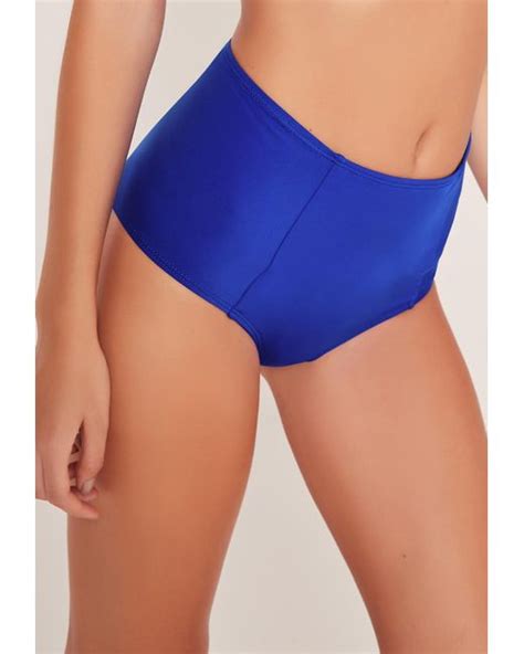 Missguided Cobalt Blue High Waisted Bikini Bottoms Mix And Match In