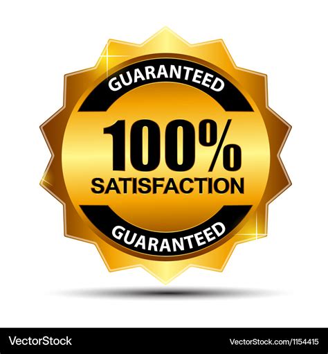 100 Satisfaction Guaranteed Label Royalty Free Vector Image