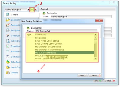 Create Microsoft SQL backup set | SwitchIT