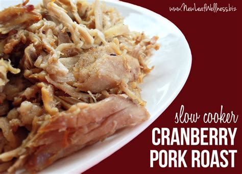 Pork loin roast, apple cider vinegar, salt, pepper. Slow cooker cranberry pork roast | New Leaf Wellness