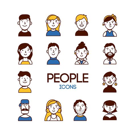 People Characters Icon Set 1934720 Vector Art At Vecteezy