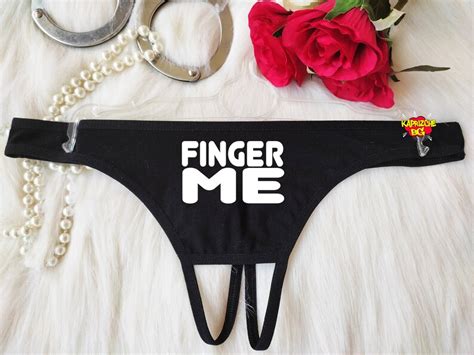 Finger Me Crotchess Thong Pantiesg String Play With Pussy Etsy