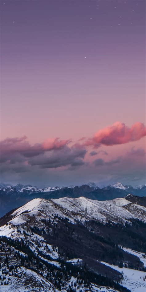 Download 1080x2160 Wallpaper Mountains Snow Glacier Sunset