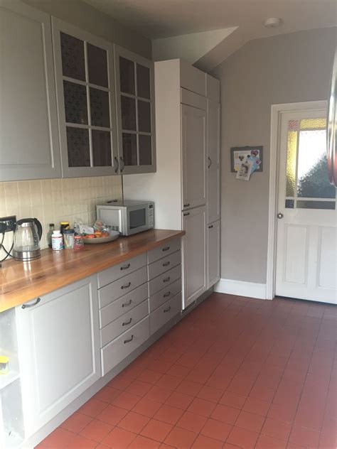 Farrow and ball pointing kitchen cabinets. Farrow and Ball, Worsted and Dimpse, Ikea cupboards | Ikea ...
