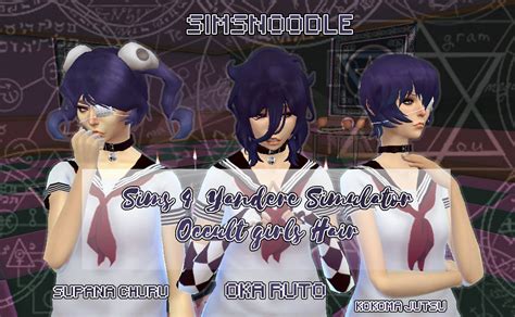 Sims 4 Yandere Simulator Occult Girls Hair Oka Ruto Supana