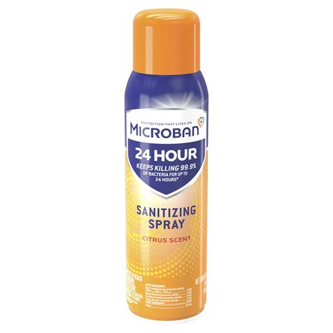 Microban 24 Hour Disinfectant Sanitizing Spray Citrus Scent 15 Fl Oz