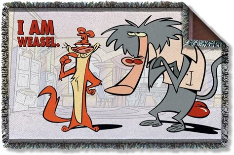 Cow And Chicken I Am Weasel Buddies Woven Throw Multi Color