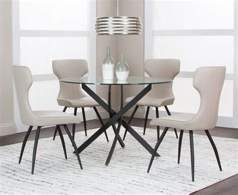 Eclipse Round Dining Room Set W Taupe Chairs By Cramco Furniturepick