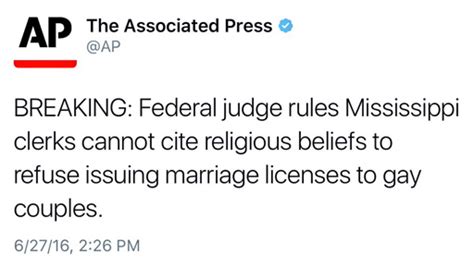 federal judge rules mississippi county clerks don t get to refuse same sex marriage licenses