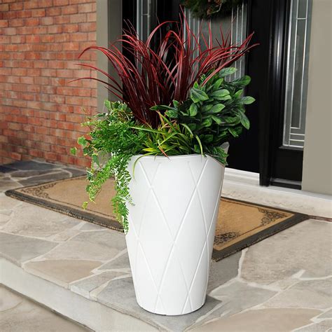 Mayne Versailles 26 In White Tall Round Planter 5891 W The Home Depot