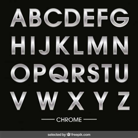 Download Vector Chrome Alphabet Font Vectorpicker
