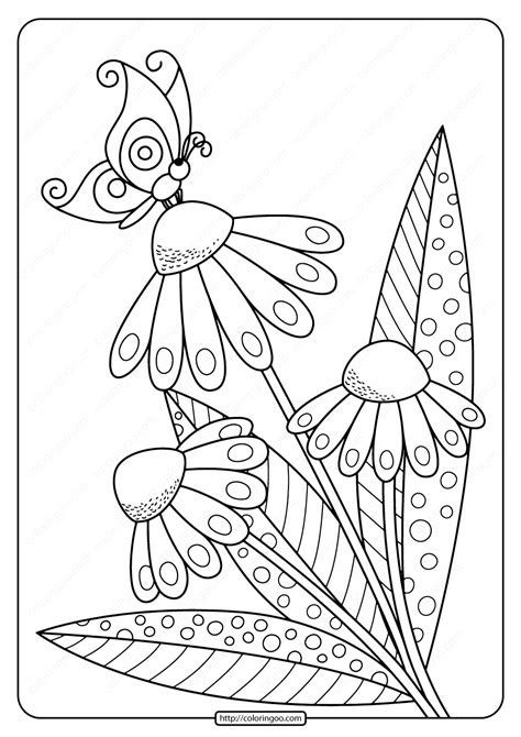 Coloring Pictures Of Flowers And Butterflies Pdf - meioambientesuianealves