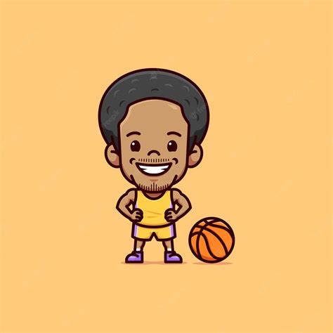 Premium Vector Brown Skin Male Basketball Player Illustration