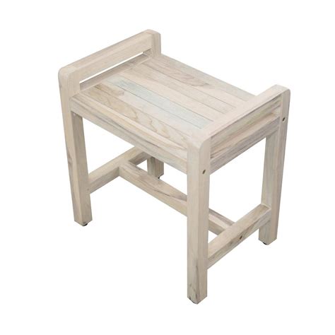A useful tool for use in a shower cubical and for drying off. Classic 20 in. L Teak Shower Stool with LiftAide Arms in ...