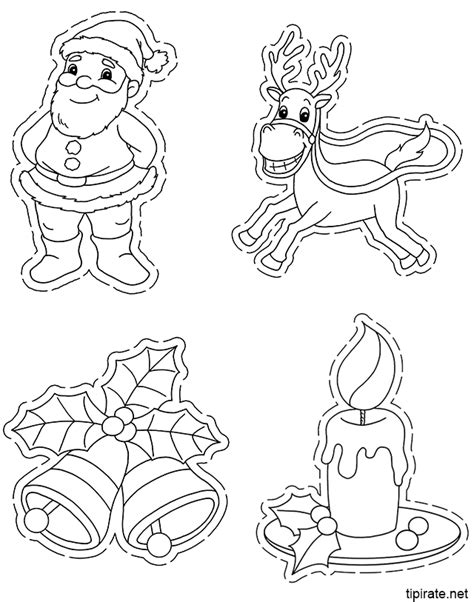 Dessins de Noël à colorier et à découper  tipirate
