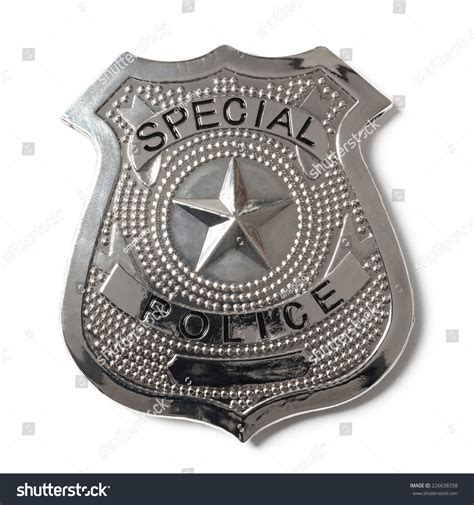Special Police Badge Clipping Path Isolated Stock Photo 226638358