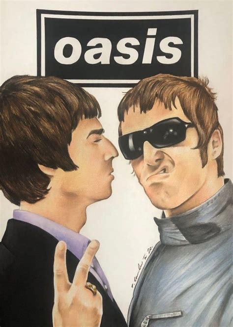 Oasis Original Pencil Drawing Fan Art A4 Noel Liam Gallagher In 2021
