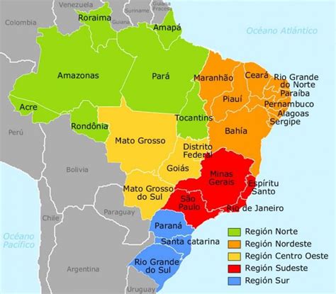 Mapa De Brasil Regiones Brasil Plano De Regiones Am Rica Del Sur Am Rica