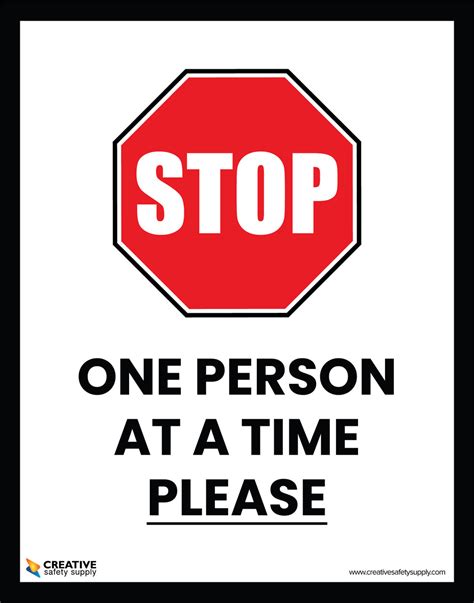Stop One Person At A Time Please Poster