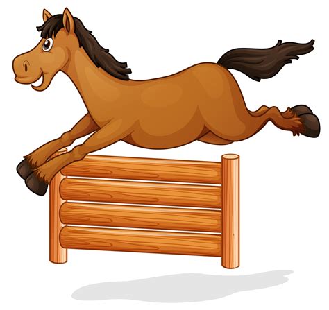 A Horse Jump On Wooden Fence 431980 Vector Art At Vecteezy