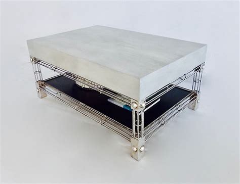 Round coffee table 'my collection' michael young polished stainless steel enamel. Enkasa Designs | NAPOLEON COFFEE TABLE