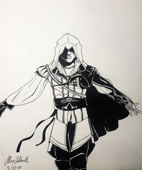 My Drawing Of Ezio From Assassin S Creed Ii Added My Own Style From