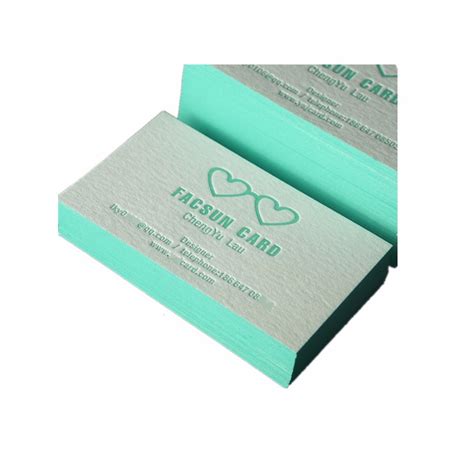 luxury gsm paper embossed letterpress color edge business card