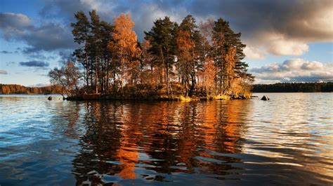 Lake Trees Autumn Fall Reflection Wallpaper 1920x1080 117633