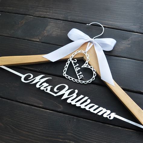 Personalized Wedding Hanger Bride Bridesmaid Groom Name Hanger With Bow
