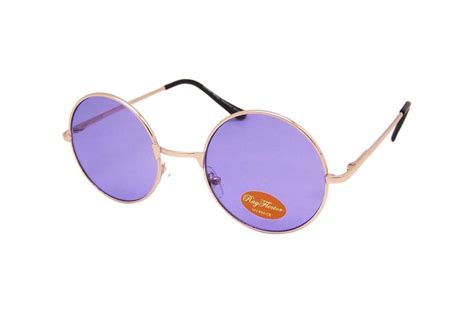 Purple Round Lennon Rayflector Sunglasses
