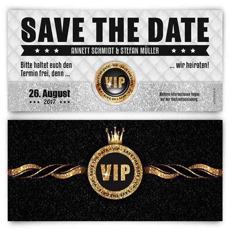 148 x 148 mm maße offen: Machen Sie Ihr Hochzeitsdatum mit dieser Save the Date "VIP Gold" … | Einladungskarten hochzeit ...