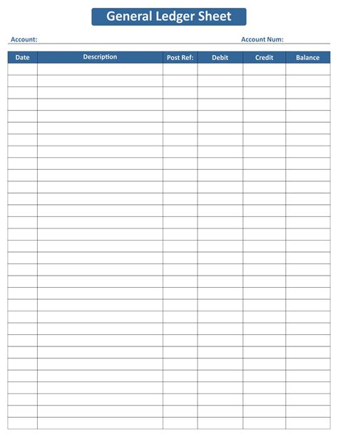 Free Printable Ledger Sheet Printable Blank World