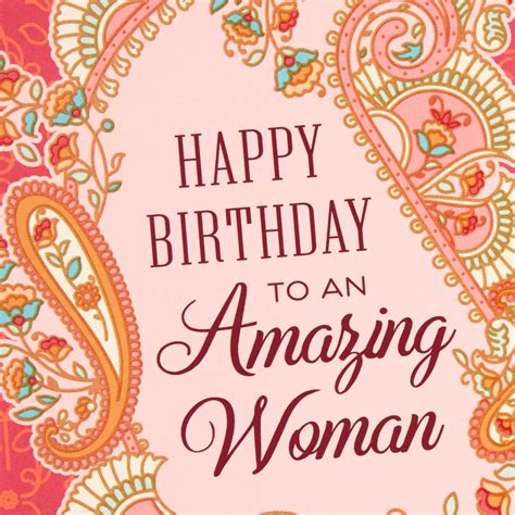 For An Amazing Woman Floral Paisley Birthday Card Greeting Cards