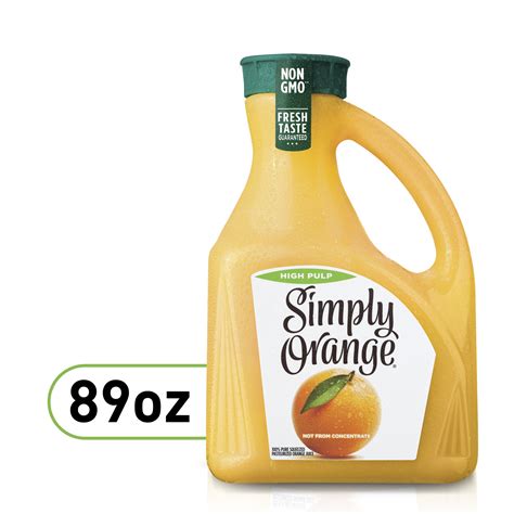 Simply Non Gmo High Pulp Orange Juice 89 Fl Oz Bottle