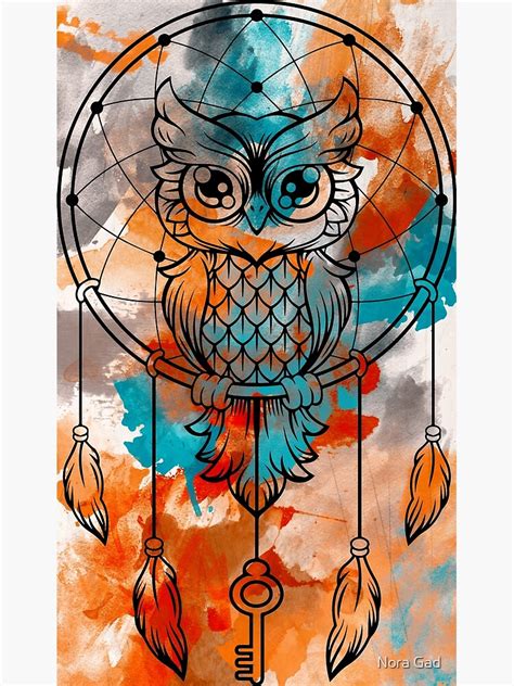 Owl Dream Catcher Canvas Print By Noramohammed Redbubble