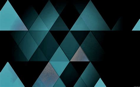 Hd Wallpaper Triangular Shapes Black And Teal Panel Trangle