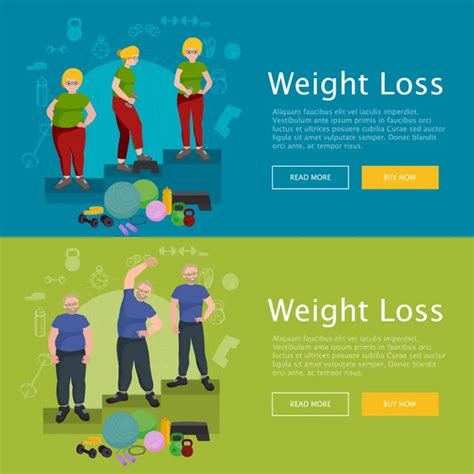 Before And After Weight Loss Peoples Concept Fitness Vector